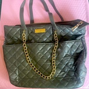 GREY BCBG QUILTED BAG